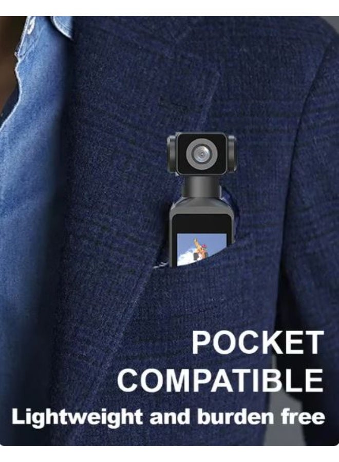 Handheld 5K Video Camera Camcorder, UHD 5K 60fps WiFi Pocket Digital Body Camera, 6-Axis Gyroscope Vlogging Camera with 1.33-inch Screen, Mic Included, for Photography - Image 2
